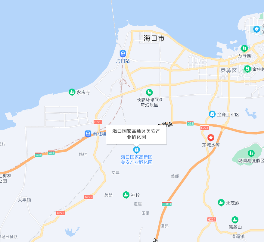 海南省?？诿腊矅?guó)家高新區(qū)產(chǎn)業(yè)孵化園地圖
